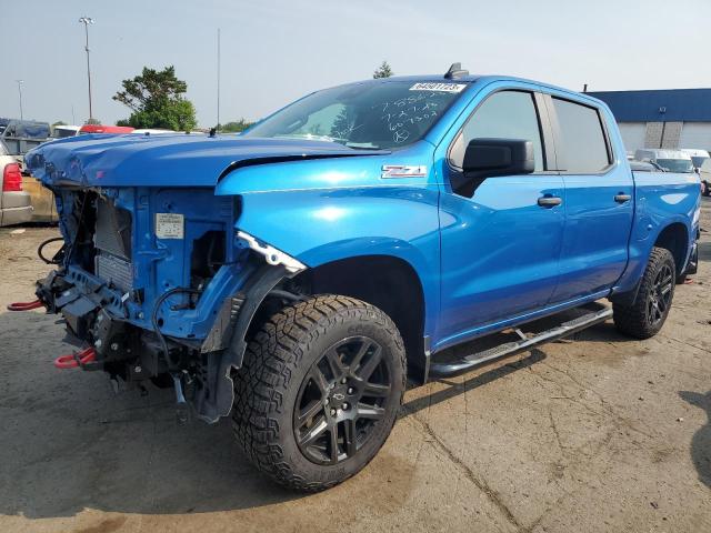 3GCPDCEK1NG607302 - 2022 CHEVROLET 1500 SILVE K1500 TRAIL BOSS CUSTOM BLUE photo 1