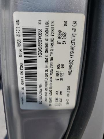 2B3KA43G26H309934 - 2006 DODGE CHARGER SE SILVER photo 12