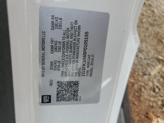 1G1FK1R69P0105155 - 2023 CHEVROLET CAMARO ZL1 白色 照片 12