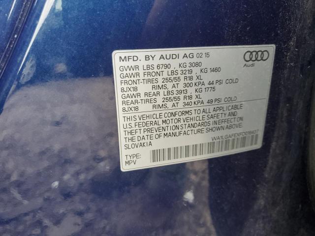 WA1LGAFEXFD018437 - 2015 AUDI Q7 PREMIUM PLUS Blau Foto 12