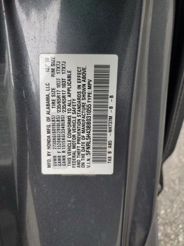 5FNRL5H43BB031055 - 2011 HONDA ODYSSEY EX GRAY photo 13