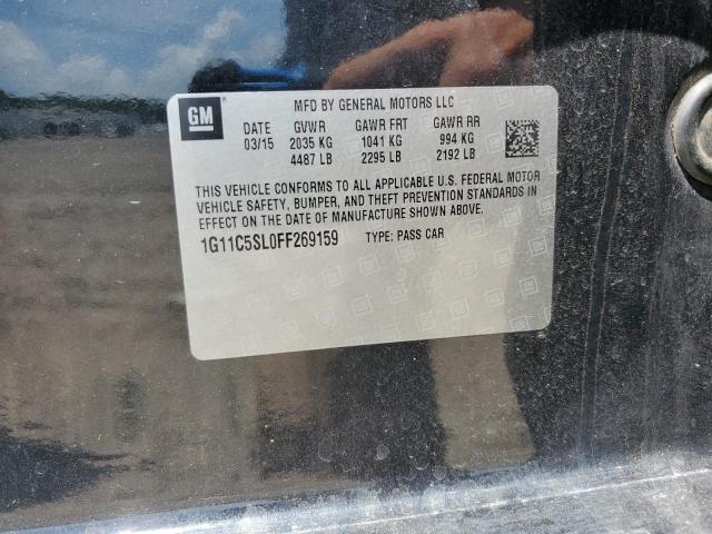 1G11C5SL0FF269159 - 2015 CHEVROLET MALIBU 1LT BLACK photo 12