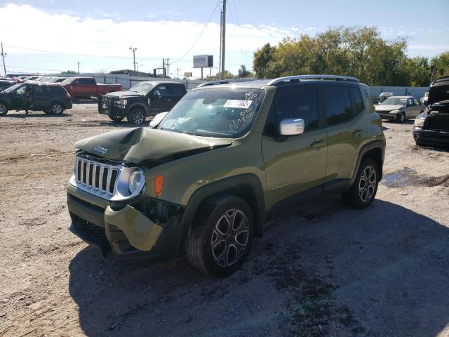 ZACCJBDT1FPB77525 - 2015 JEEP RENEGADE LIMITED GREEN photo 2