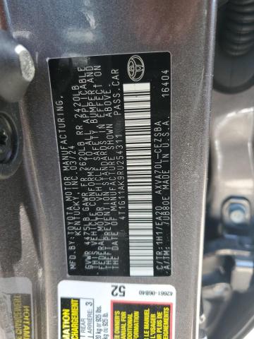 4T1G11AK9RU254311 - 2024 TOYOTA CAMRY SE NIGHT SHADE GRAY photo 12