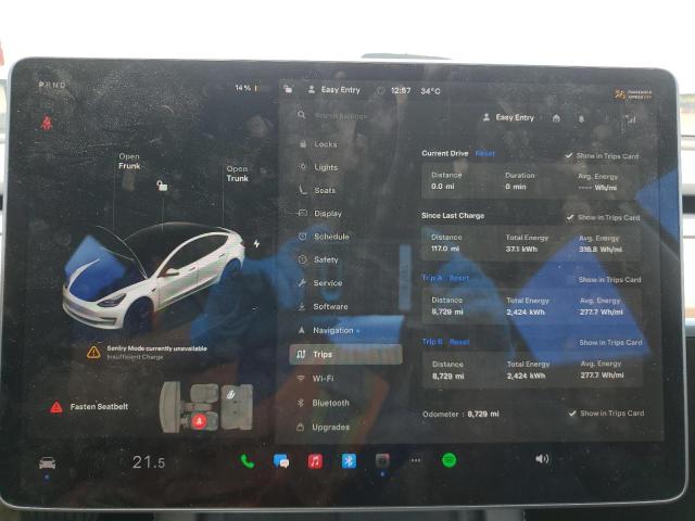 5YJ3E1EB8NF179573 - 2022 TESLA MODEL 3 თეთრი ფოტო 9