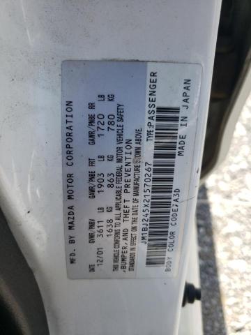 JM1BJ245X21570267 - 2002 MAZDA PROTEGE PR5 白色 照片 12