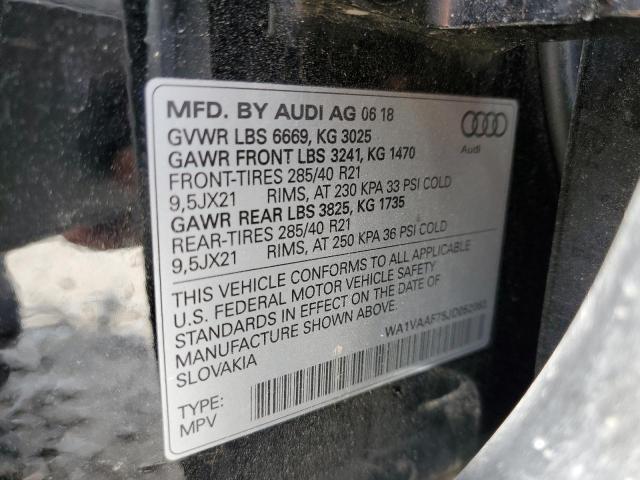 WA1VAAF75JD052063 - 2018 AUDI Q7 PRESTIGE 黑色 照片 13