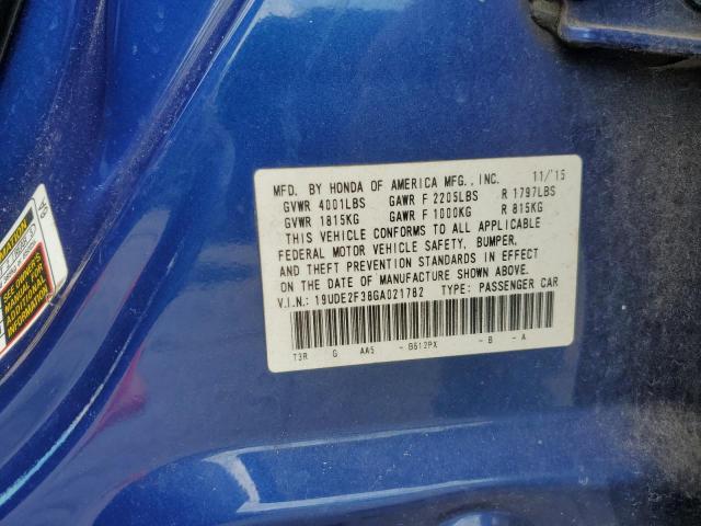 19UDE2F38GA021782 - 2016 ACURA ILX BASE WATCH PLUS BLUE photo 12