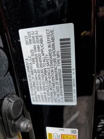5FNYF8H5XNB026520 - 2022 HONDA PASSPORT EXL Negro foto 13
