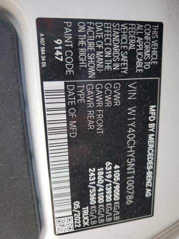 W1Y40CHY5NT100786 - 2022 MERCEDES-BENZ SPRINTER 2500 WHITE photo 13