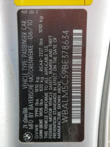 WBALM5C59BE378634 - 2011 BMW Z4 SDRIVE30I SILVER photo 13