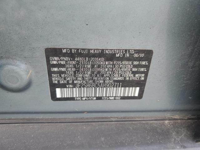 JF2SH6BC5AH902711 - 2010 SUBARU FORESTER XS GREEN photo 13