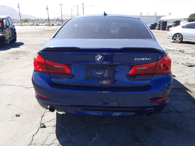 WBAJA9C57KB388975 - 2019 BMW 530E BLUE photo 6