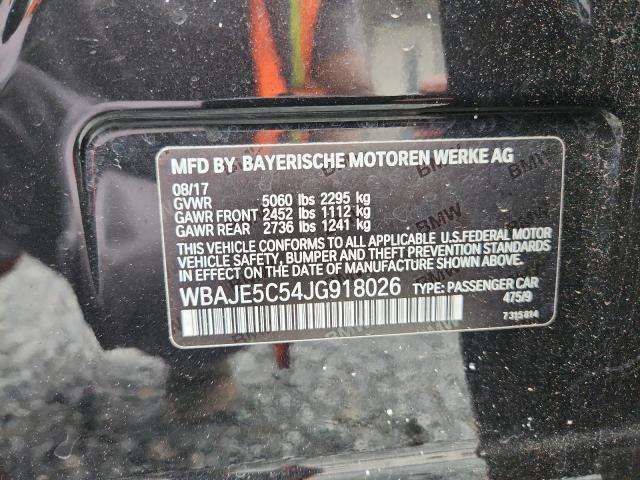 WBAJE5C54JG918026 - 2018 BMW 540 I 黑色 照片 12