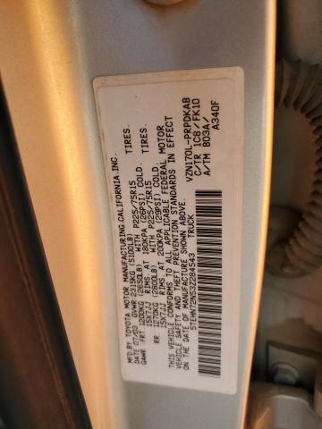 5TEHN72N53Z284543 - 2003 TOYOTA TACOMA DOUBLE CAB SILVER photo 12