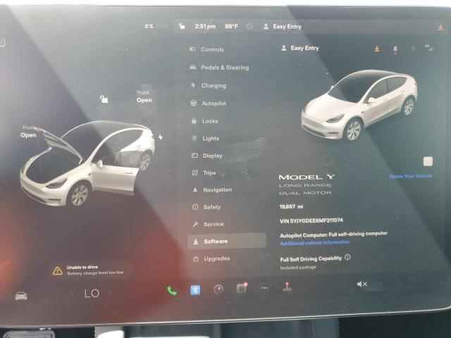 5YJYGDEE6MF211074 - 2021 TESLA MODEL Y أبيض صورة 9