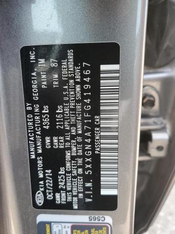 5XXGN4A71FG419467 - 2015 KIA OPTIMA EX SILVER photo 12