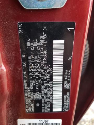5TFUM5F14AX013636 - 2010 TOYOTA TUNDRA DOUBLE CAB SR5 BURGUNDY photo 13