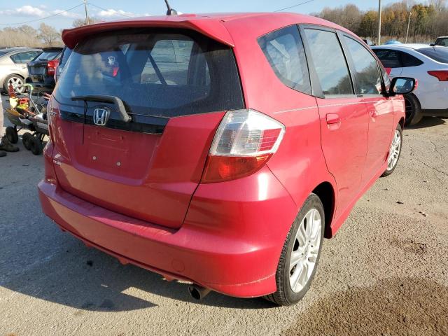 JHMGE88489C007665 - 2009 HONDA FIT SPORT RED photo 4