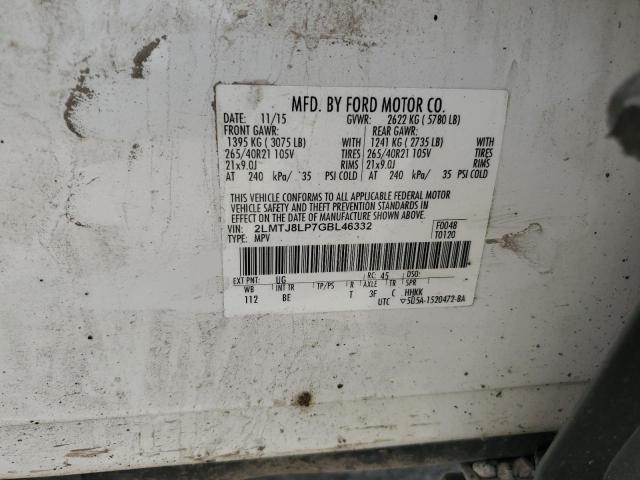 2LMTJ8LP7GBL46332 - 2016 LINCOLN MKX RESERVE Ağ foto 12