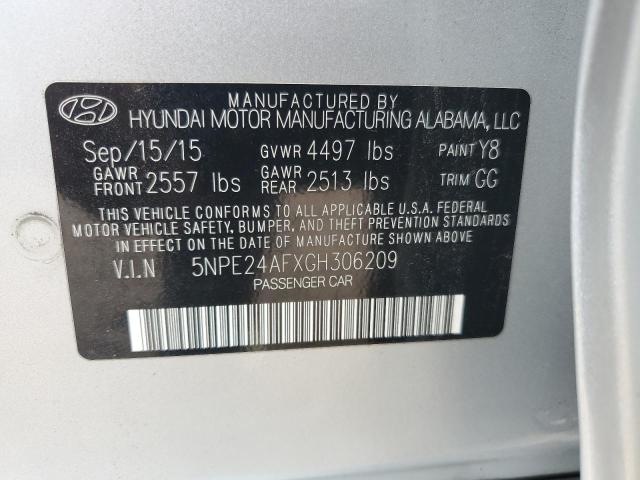 5NPE24AFXGH306209 - 2016 HYUNDAI SONATA SE SILVER photo 13