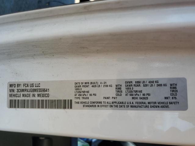 3C6MRVJG8ME559641 - 2021 RAM PROMASTER 3500 HIGH შავი ფოტო 14