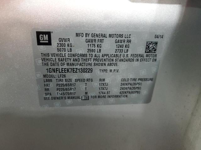 1GNFLEEK7EZ130229 - 2014 CHEVROLET EQUINOX LS ვერცხლისფერი ფოტო 13