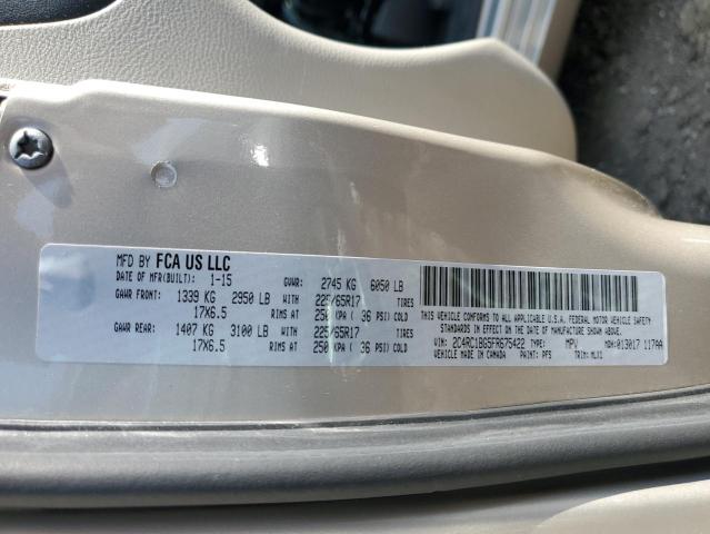 2C4RC1BG5FR675422 - 2015 CHRYSLER TOWN & COU TOURING BEIGE photo 13