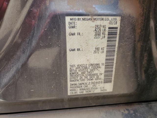 1N4AL3APXJC230403 - 2018 NISSAN ALTIMA 2.5 ვერცხლისფერი ფოტო 13