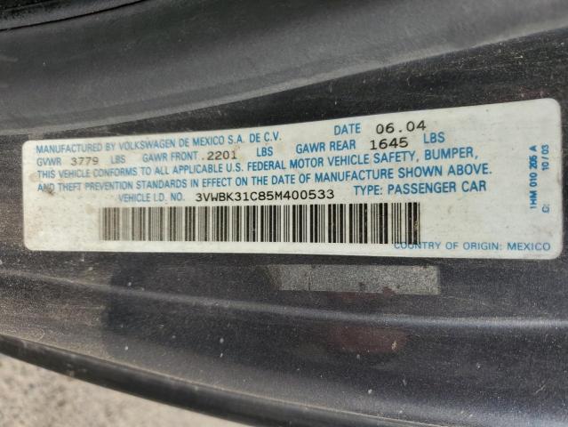 3VWBK31C85M400533 - 2005 VOLKSWAGEN NEW BEETLE GL 灰色 照片 12