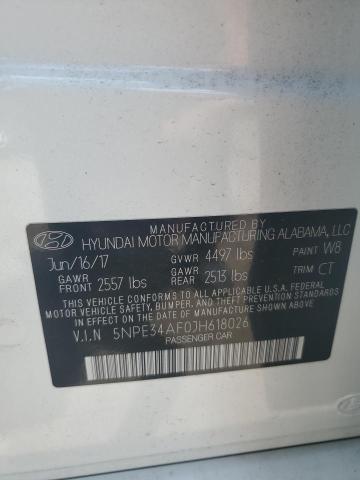 5NPE34AF0JH618026 - 2018 HYUNDAI SONATA SPORT WHITE photo 12