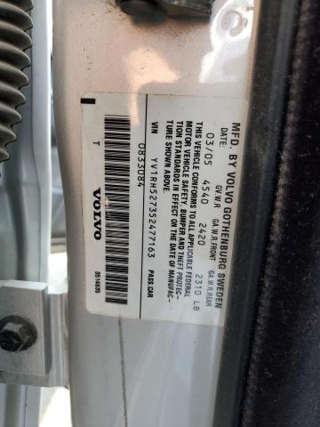 YV1RH527352477163 - 2005 VOLVO S60 R 银色 照片 12
