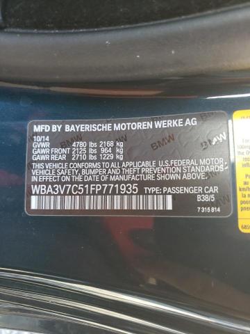 WBA3V7C51FP771935 - 2015 BMW 428 I SULE BLUE photo 10