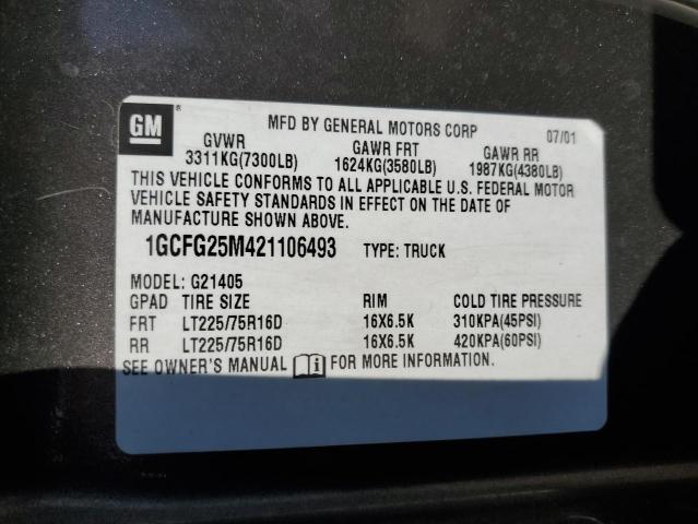 1GCFG25M421106493 - 2002 CHEVROLET EXPRESS G2 BROWN photo 13