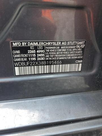 WDBUF22X38B195466 - 2008 MERCEDES-BENZ E 320 CDI GRAY photo 12