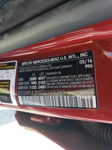 55SWF4JB9GU149341 - 2016 MERCEDES-BENZ C 300 RED photo 12