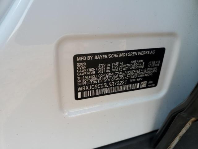 WBXJG9C05L5R72221 - 2020 BMW X1 XDRIVE28I 白色 照片 12