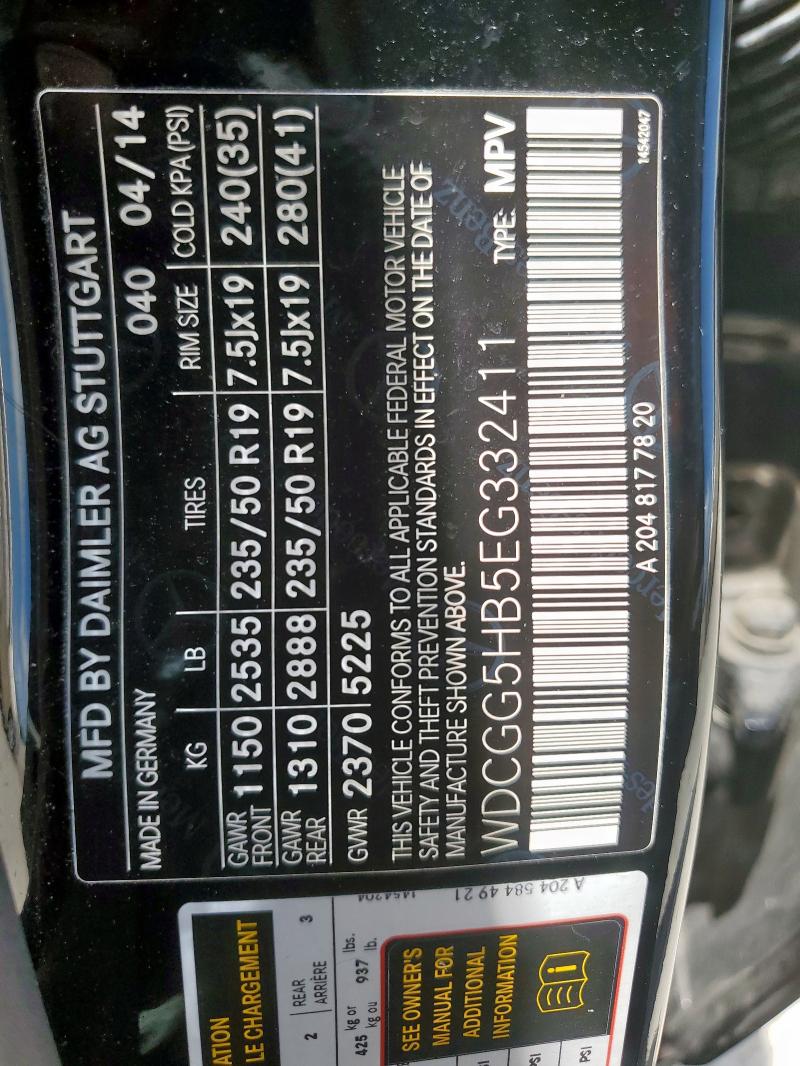 WDCGG5HB5EG332411 - 2014 MERCEDES-BENZ GLK 350 黑色 照片 13