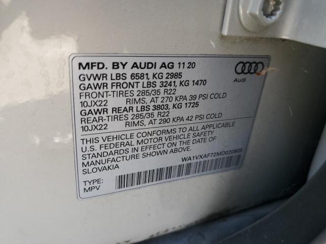 WA1VXAF72MD020903 - 2021 AUDI Q7 PRESTIGE WHITE photo 13