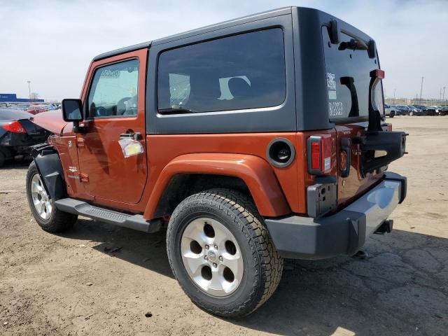 1C4AJWBG2EL293971 - 2014 JEEP WRANGLER SAHARA ORANGE photo 2