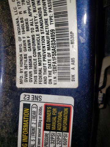 19XFA1F55AE034959 - 2010 HONDA CIVIC LX BLUE photo 13