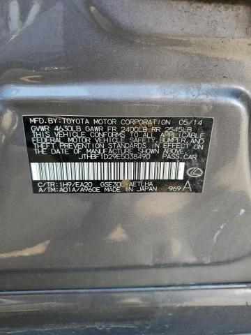 JTHBF1D29E5038490 - 2014 LEXUS IS 250 GRAY photo 12