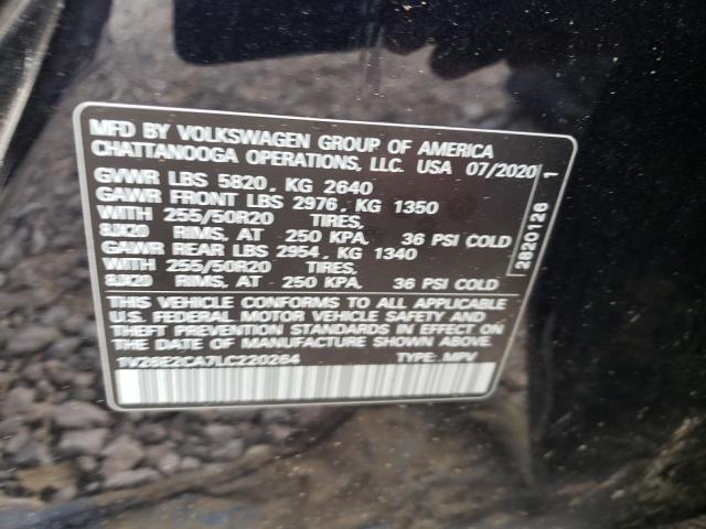 1V26E2CA7LC220264 - 2020 VOLKSWAGEN ATLAS CROS SE Черный фото 12