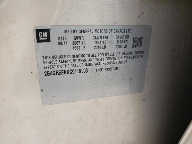 2G4GR5EKXC9119093 - 2012 BUICK REGAL 米色 照片 12