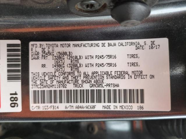 3TMCZ5AN2HM118702 - 2017 TOYOTA TACOMA DOUBLE CAB 灰色 照片 13