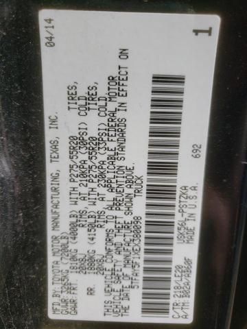 5TFAY5F1XEX380098 - 2014 TOYOTA TUNDRA CREWMAX PLATINUM Schwarz Foto 12