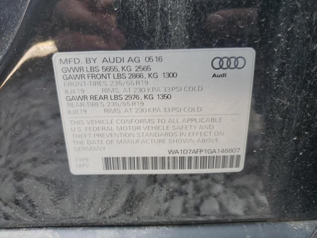 WA1D7AFP1GA146607 - 2016 AUDI Q5 PREMIUM PLUS S-LINE BLACK photo 12