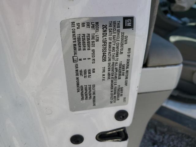 2CNDL13F876244295 - 2007 CHEVROLET EQUINOX LS WHITE photo 12