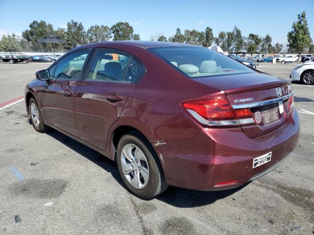 2HGFB2F53EH523388 - 2014 HONDA CIVIC LX BURGUNDY photo 2