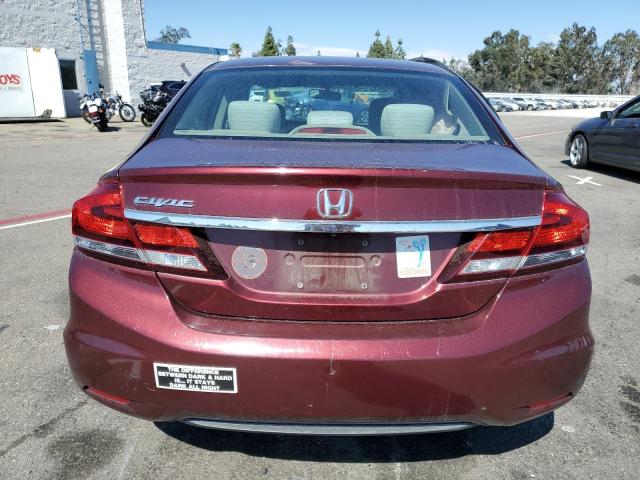 2HGFB2F53EH523388 - 2014 HONDA CIVIC LX BURGUNDY photo 6